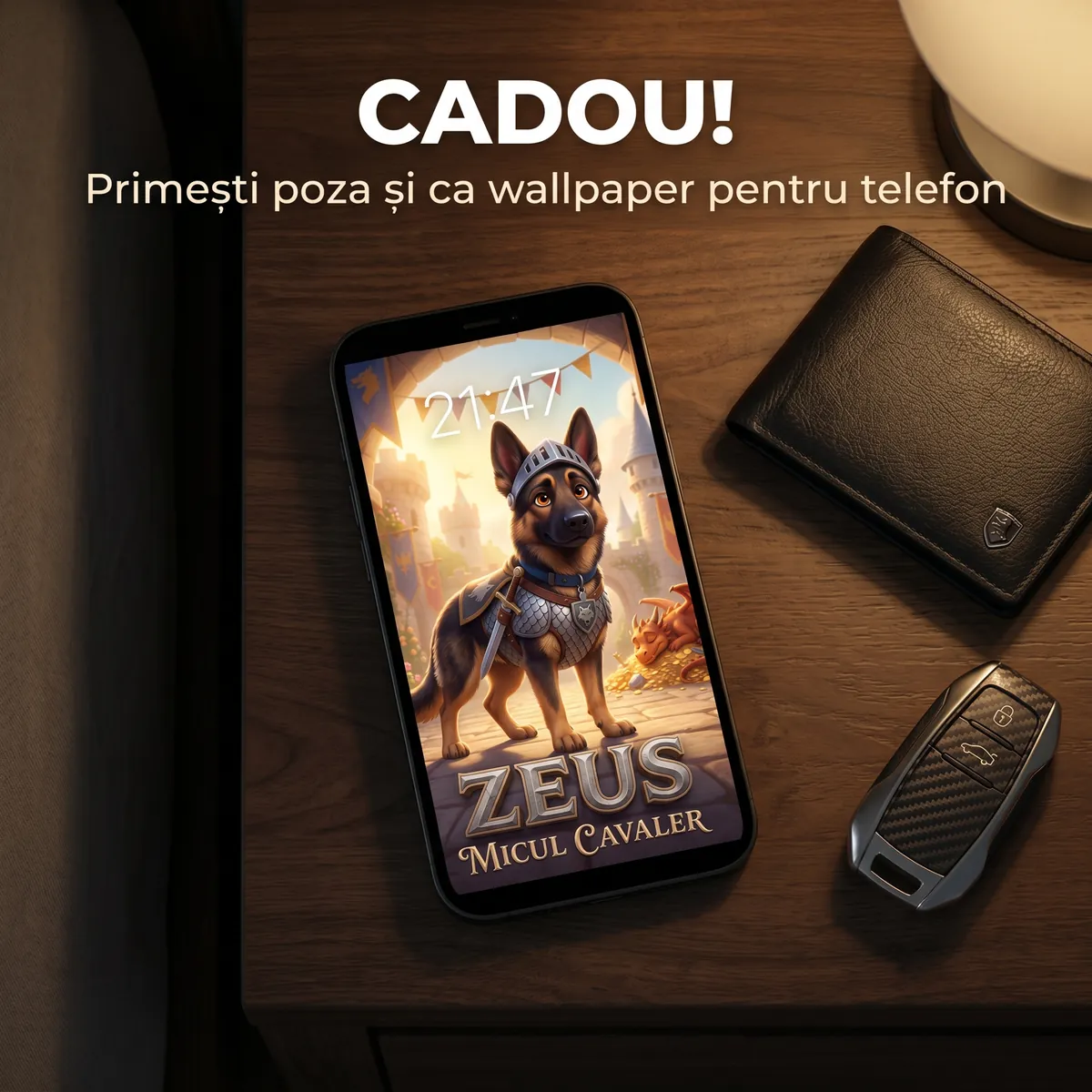 Tablou Personalizat Caine Cavaler - cadou pet personalizat [6]