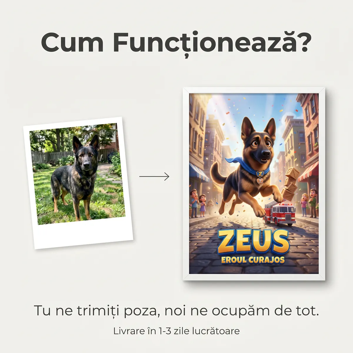 Tablou Personalizat Caine Erou - cadou pet personalizat [5]