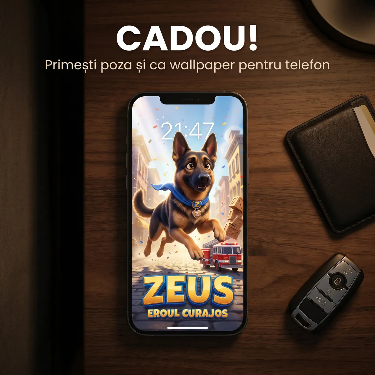 Tablou Personalizat Caine Erou - cadou pet personalizat [6]