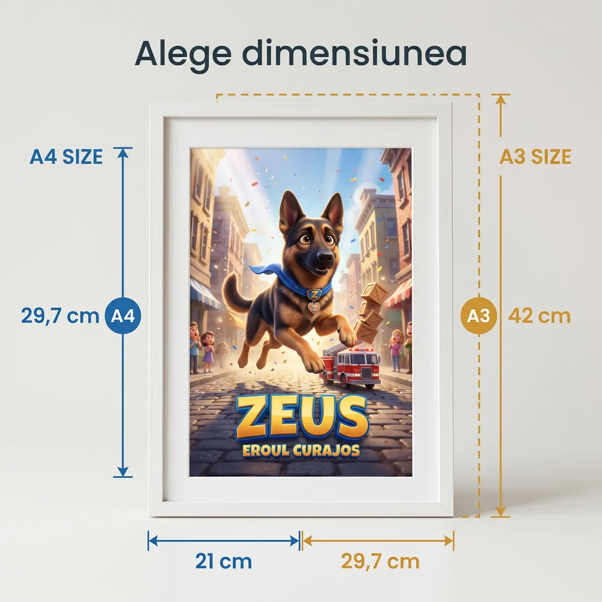Tablou Personalizat Caine Erou - cadou pet personalizat [4]