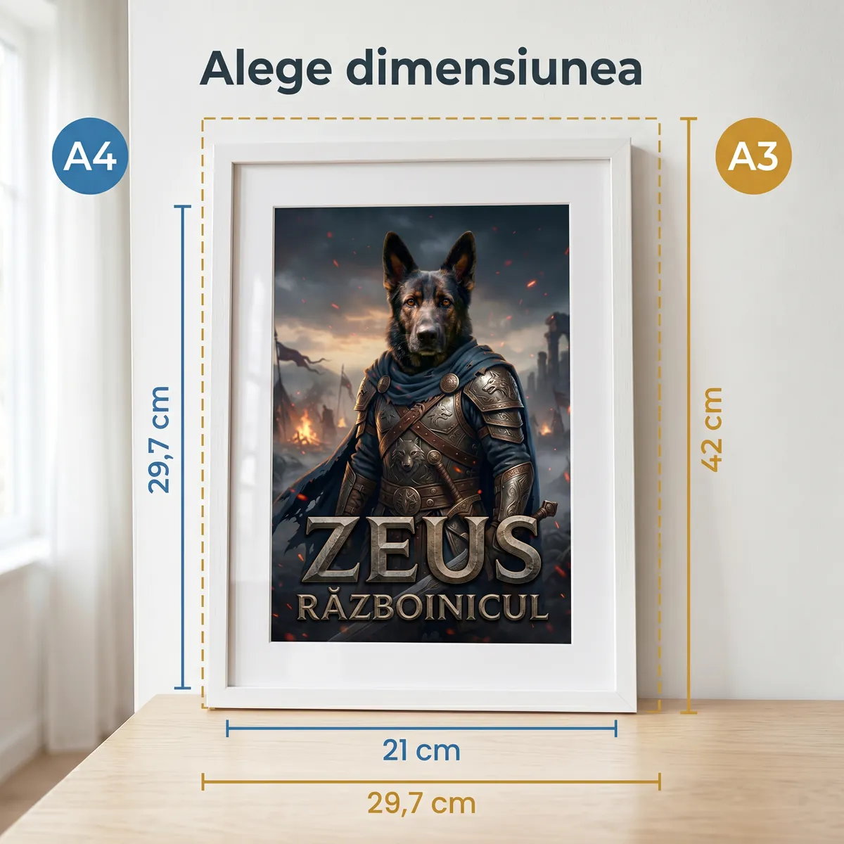 Tablou Personalizat Caine Razboinic Battlefield - cadou pet personalizat [4]