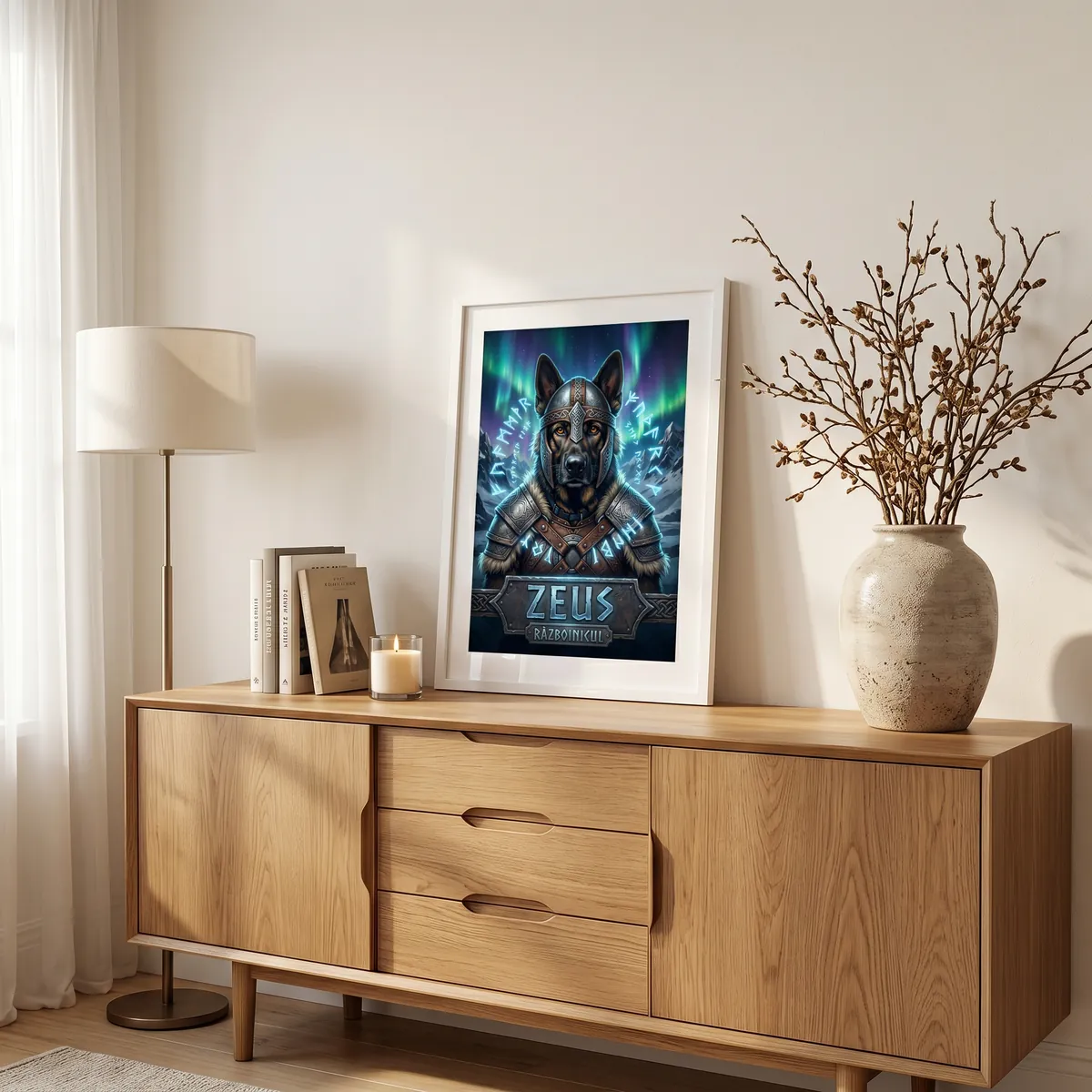 Tablou Personalizat Caine Razboinic Viking - cadou pet personalizat [3]