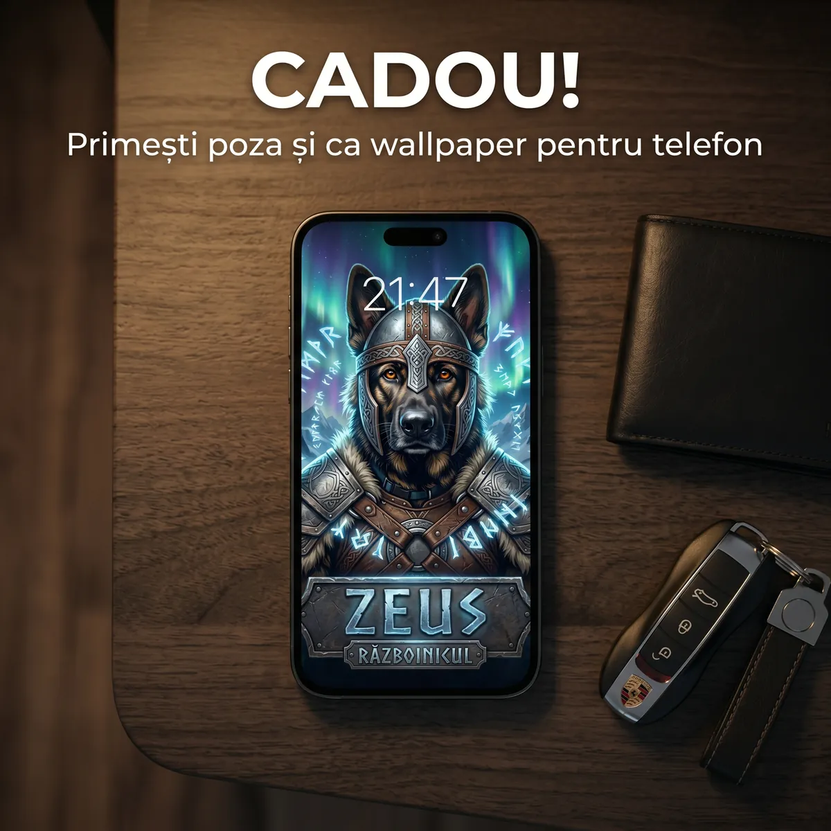 Tablou Personalizat Caine Razboinic Viking - cadou pet personalizat [6]
