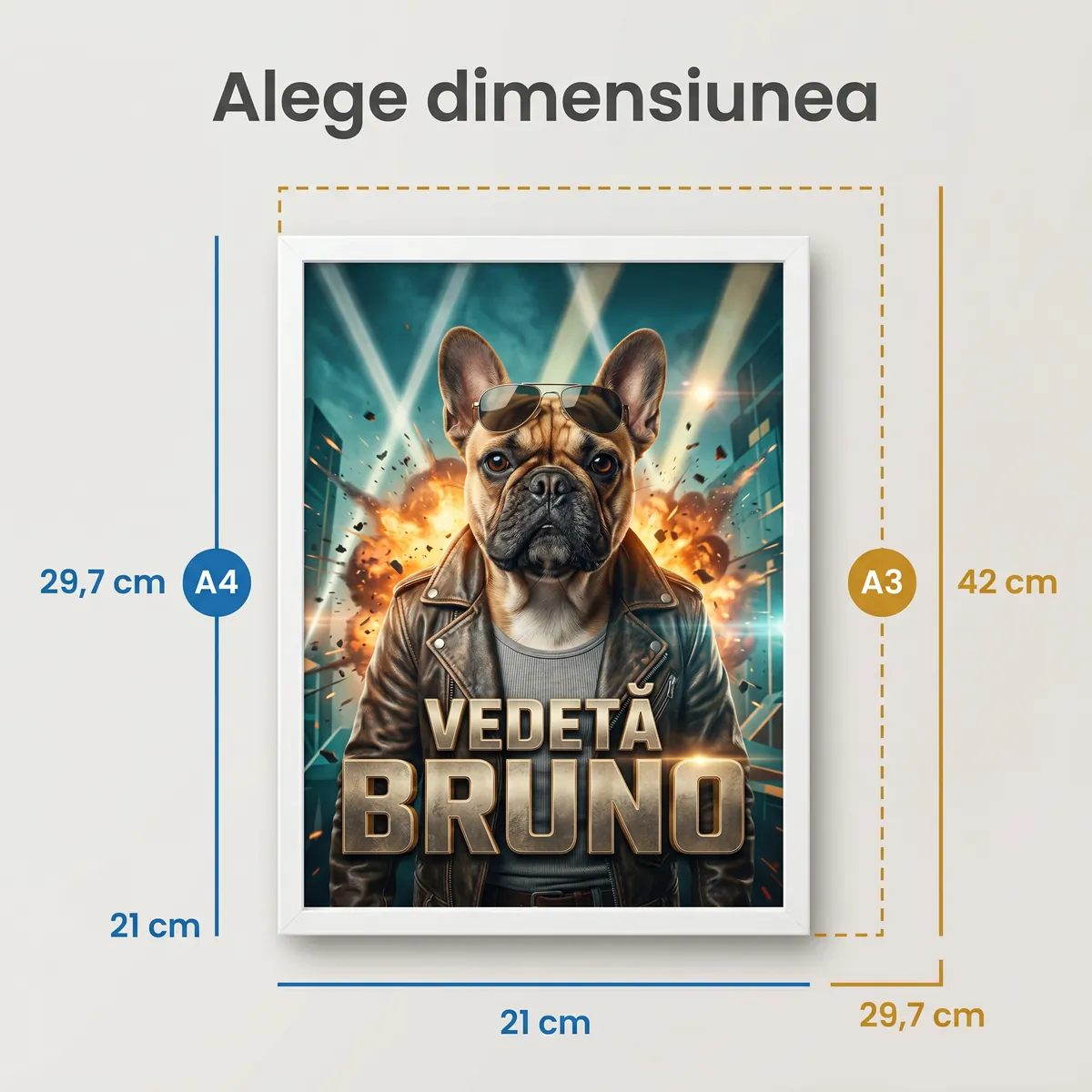 Tablou Personalizat Caine Star de Film - cadou pet personalizat [4]