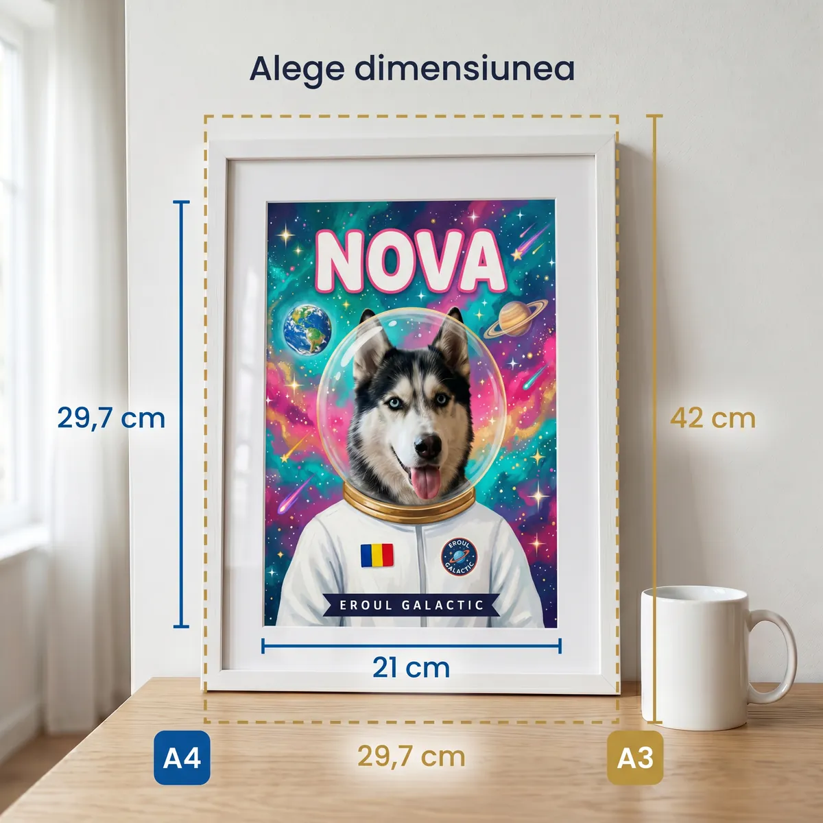 Tablou Personalizat Catel Astronaut - cadou pet personalizat [4]