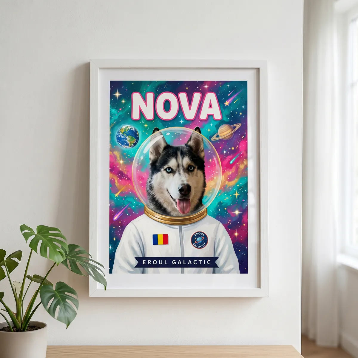 Tablou Personalizat Catel Astronaut - cadou pet personalizat [2]