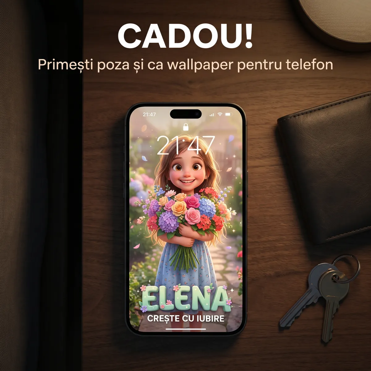 Tablou personalizat Grădina cu Flori - cadou copii Alpacka Gift [6]
