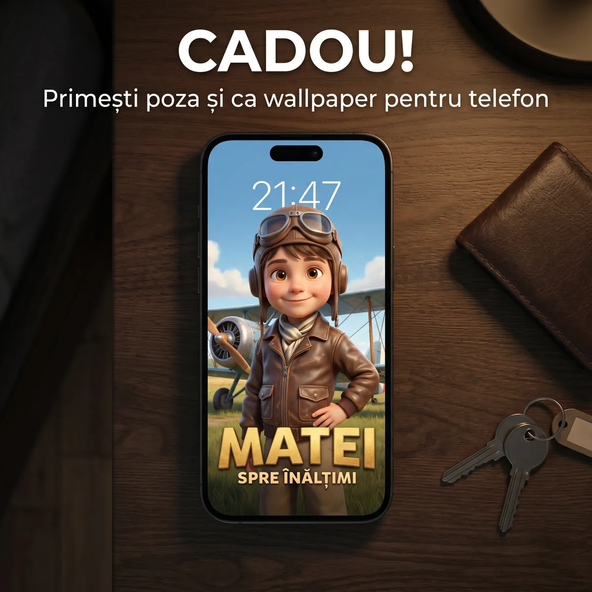 Tablou personalizat Micul Aviator - cadou copii Alpacka Gift [6]