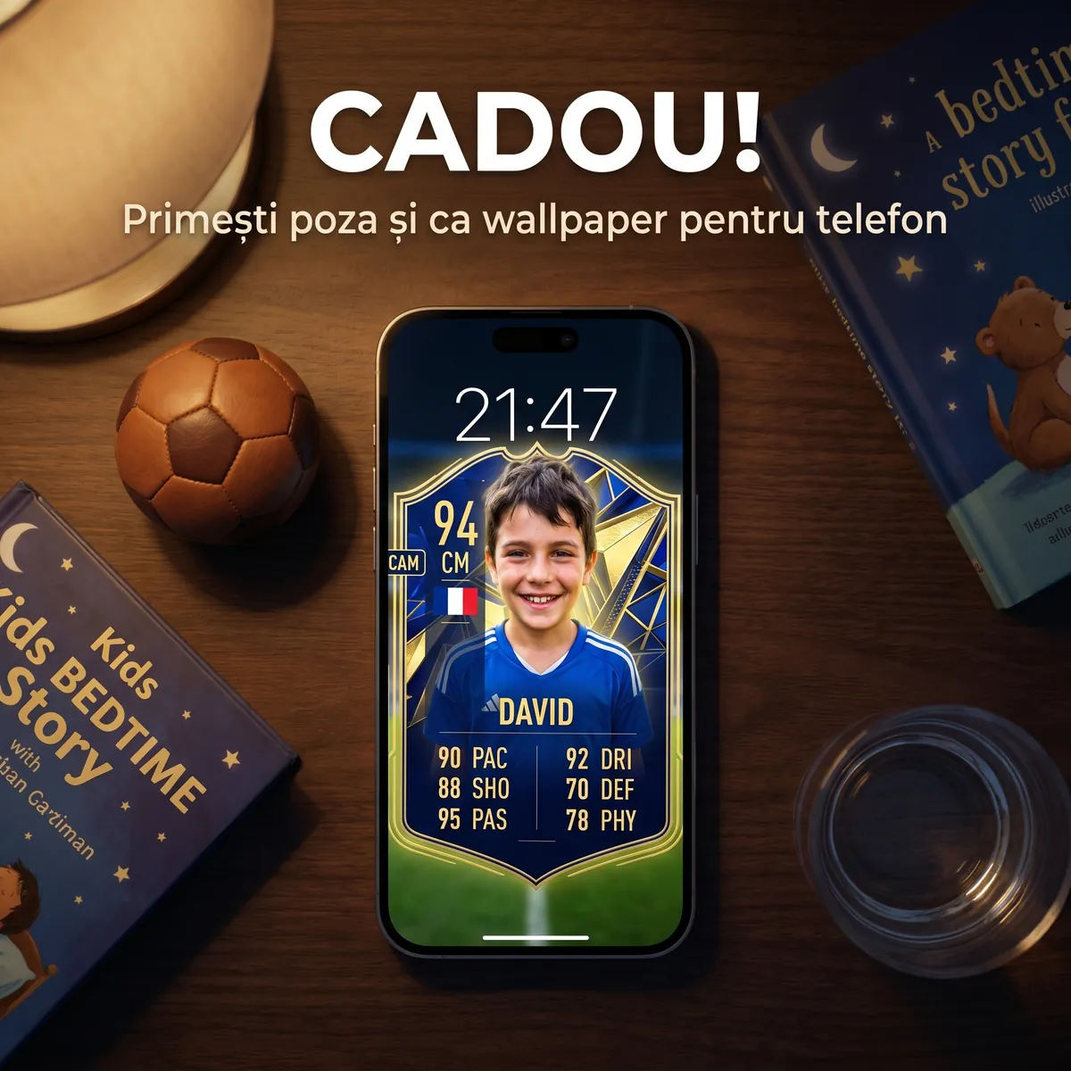 Tablou personalizat Micul Campion David - cadou fotbal copii [6]