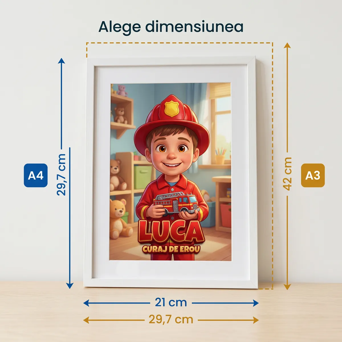 Tablou personalizat Micul Pompier - cadou copii Alpacka Gift [4]