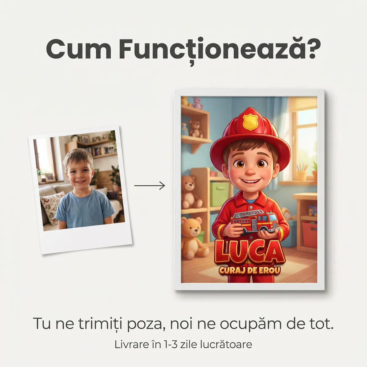 Tablou personalizat Micul Pompier - cadou copii Alpacka Gift [5]