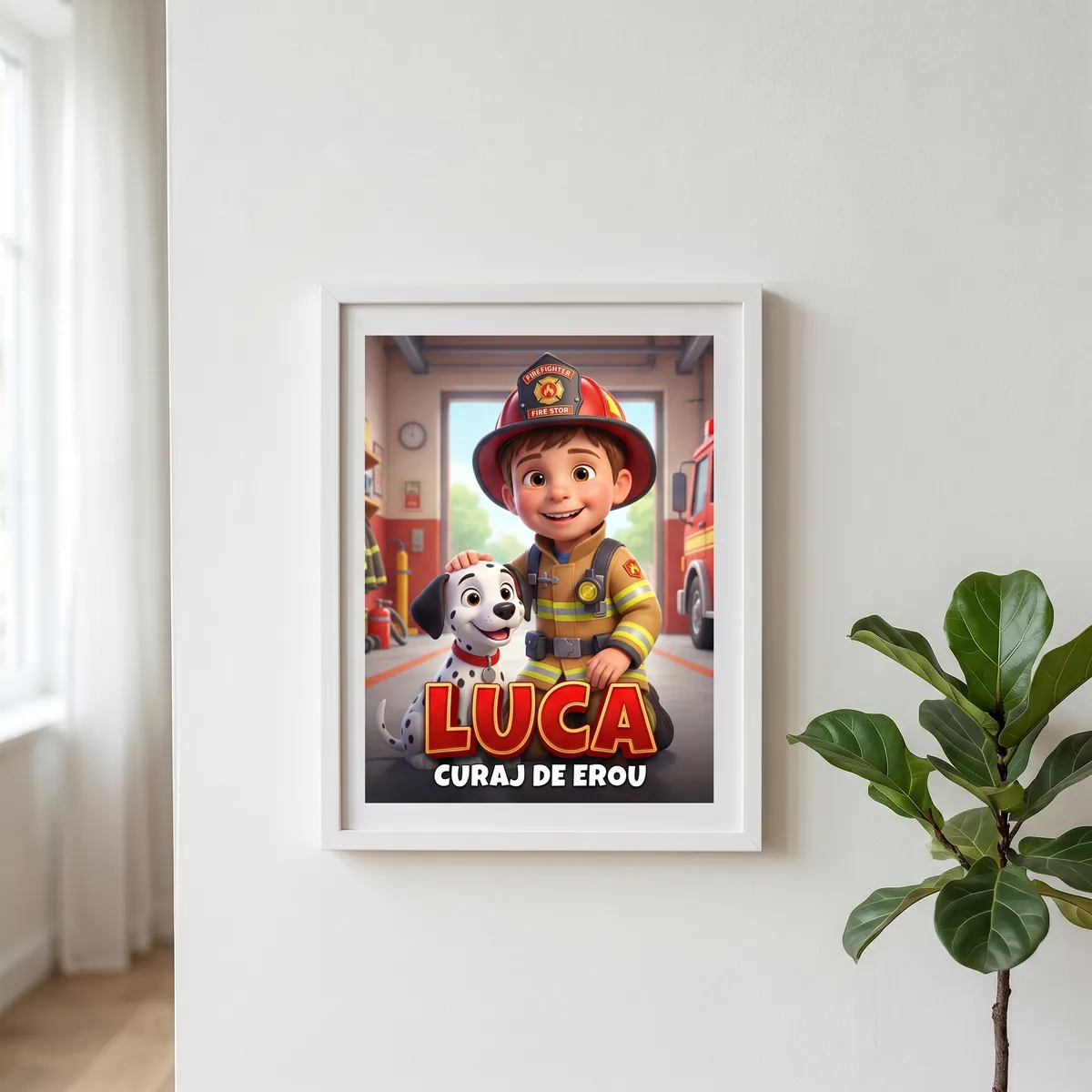 Tablou personalizat Micul Pompier - cadou copii Alpacka Gift [2]