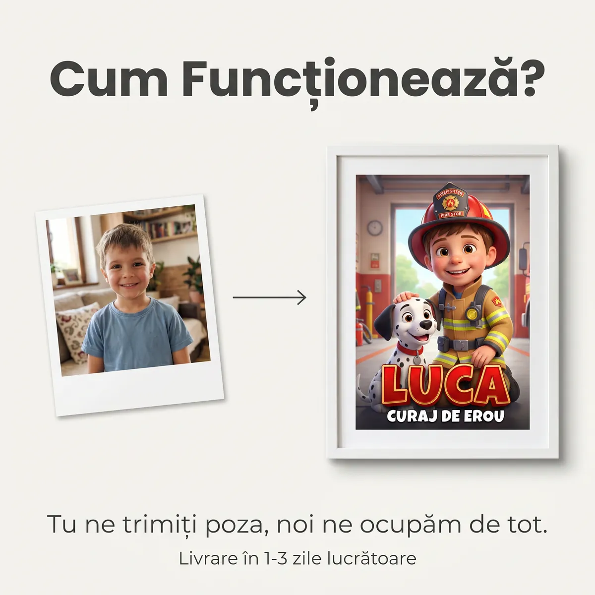 Tablou personalizat Micul Pompier - cadou copii Alpacka Gift [5]