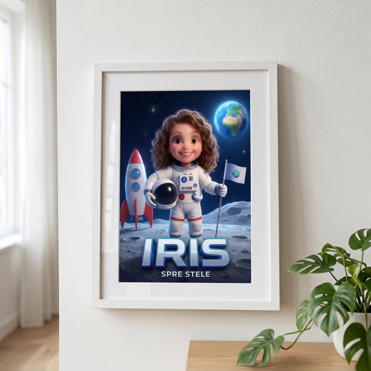 Tablou personalizat Micuța Astronaută - cadou copii Alpacka Gift [2]