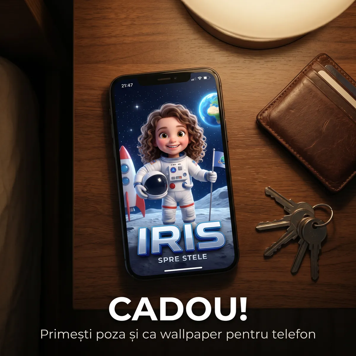 Tablou personalizat Micuța Astronaută - cadou copii Alpacka Gift [6]