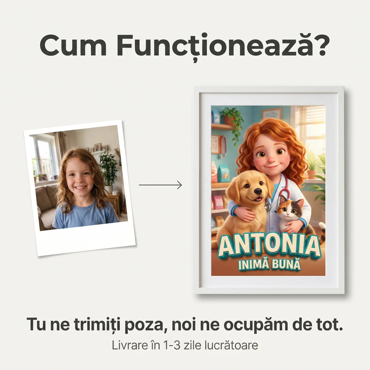 Tablou personalizat Micuța Veterinară - cadou copii Alpacka Gift [5]