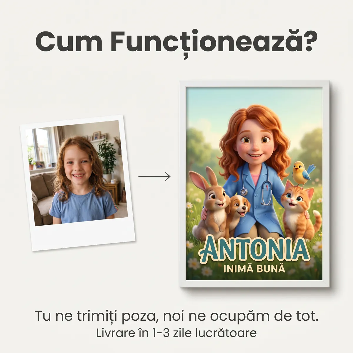 Tablou personalizat Micuța Veterinară - cadou copii Alpacka Gift [5]