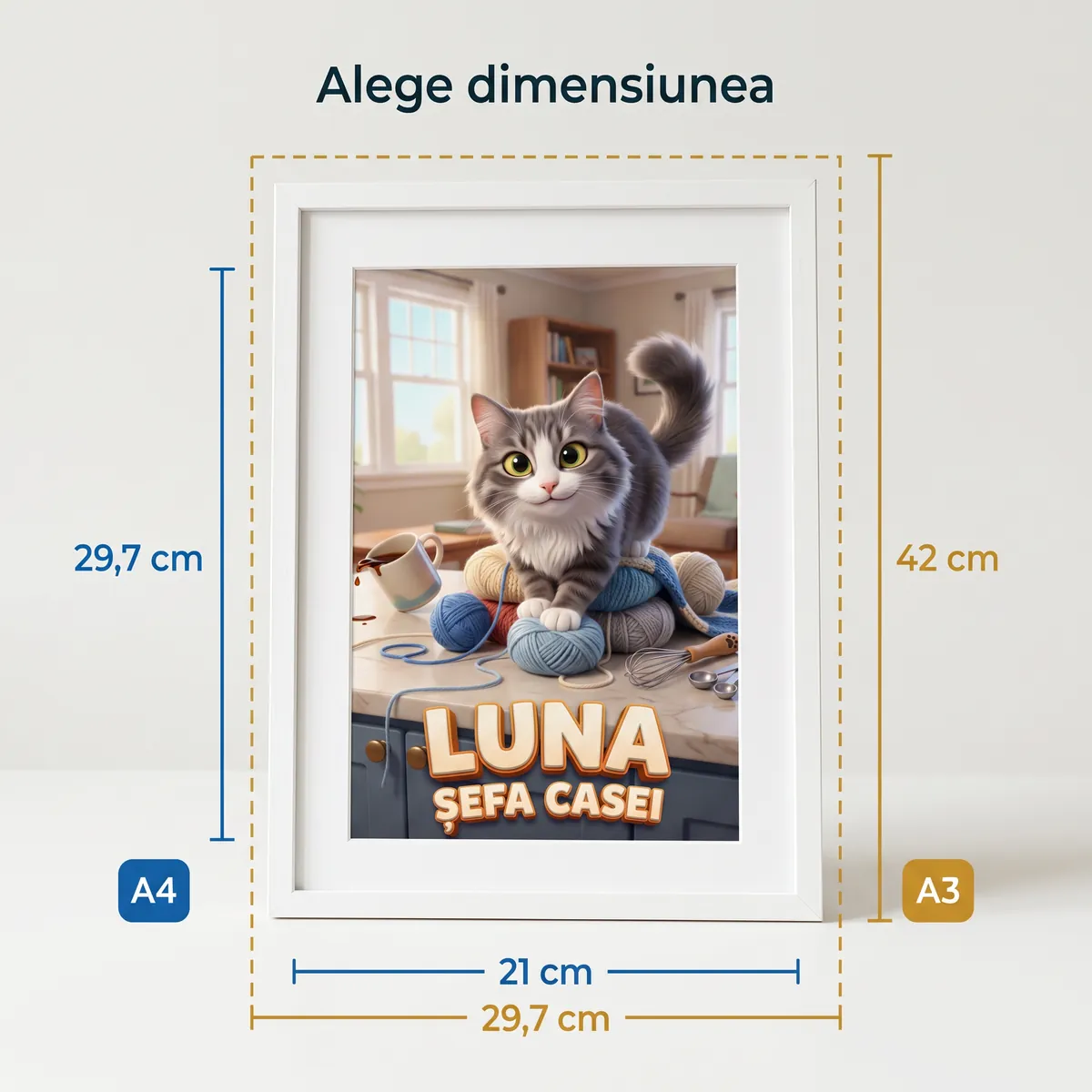 Tablou Personalizat Pisica Comedie - cadou pet personalizat [4]