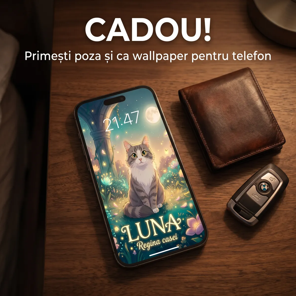 Tablou Personalizat Pisica Magica - cadou pet personalizat [6]