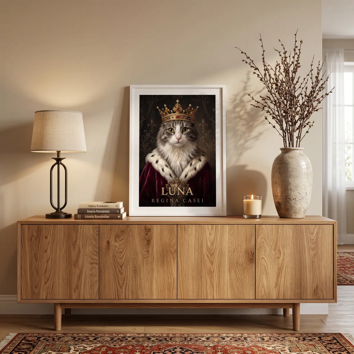 Tablou Personalizat Pisica Regala - cadou pet personalizat [3]