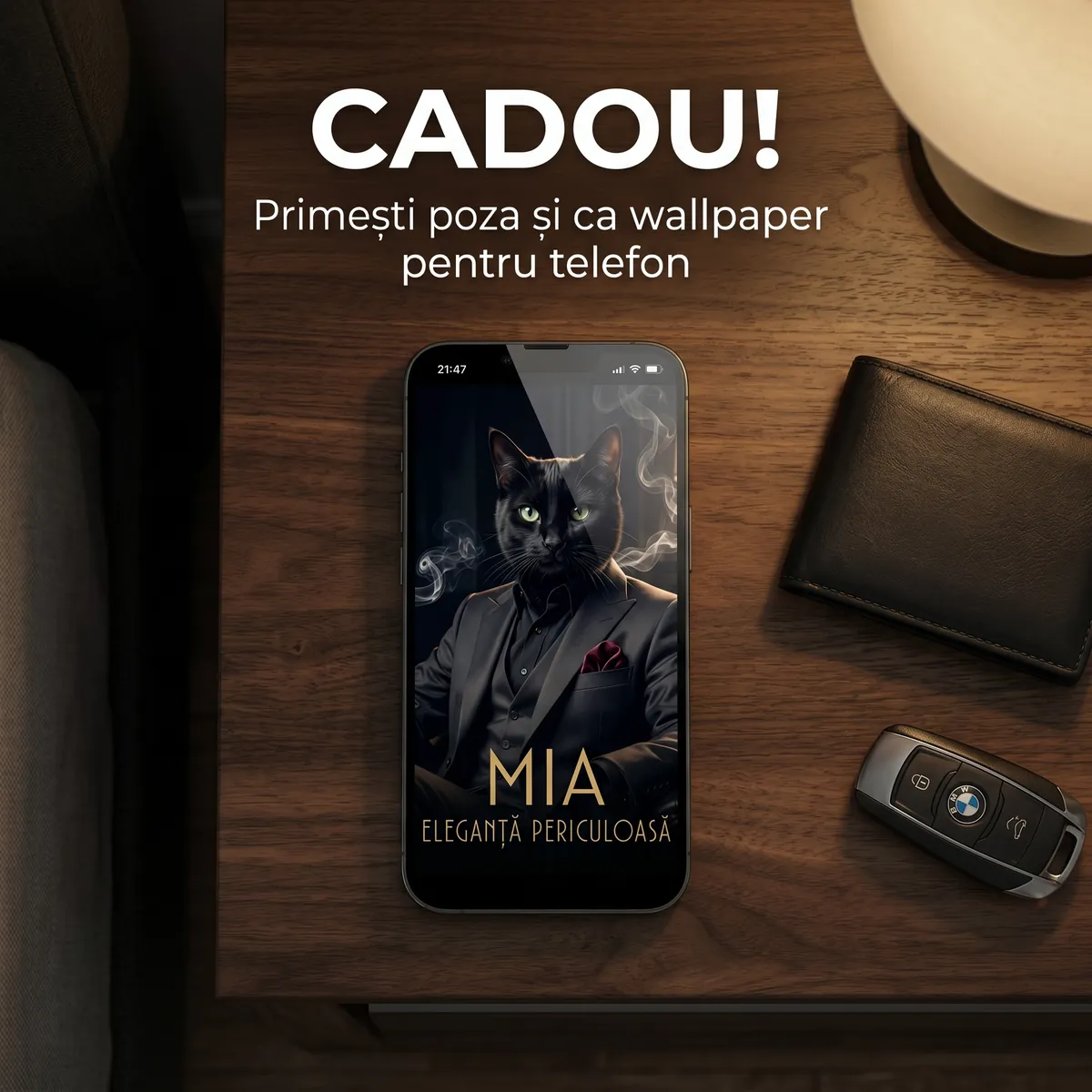 Tablou Personalizat Pisica Villain Noir - cadou pet personalizat [6]