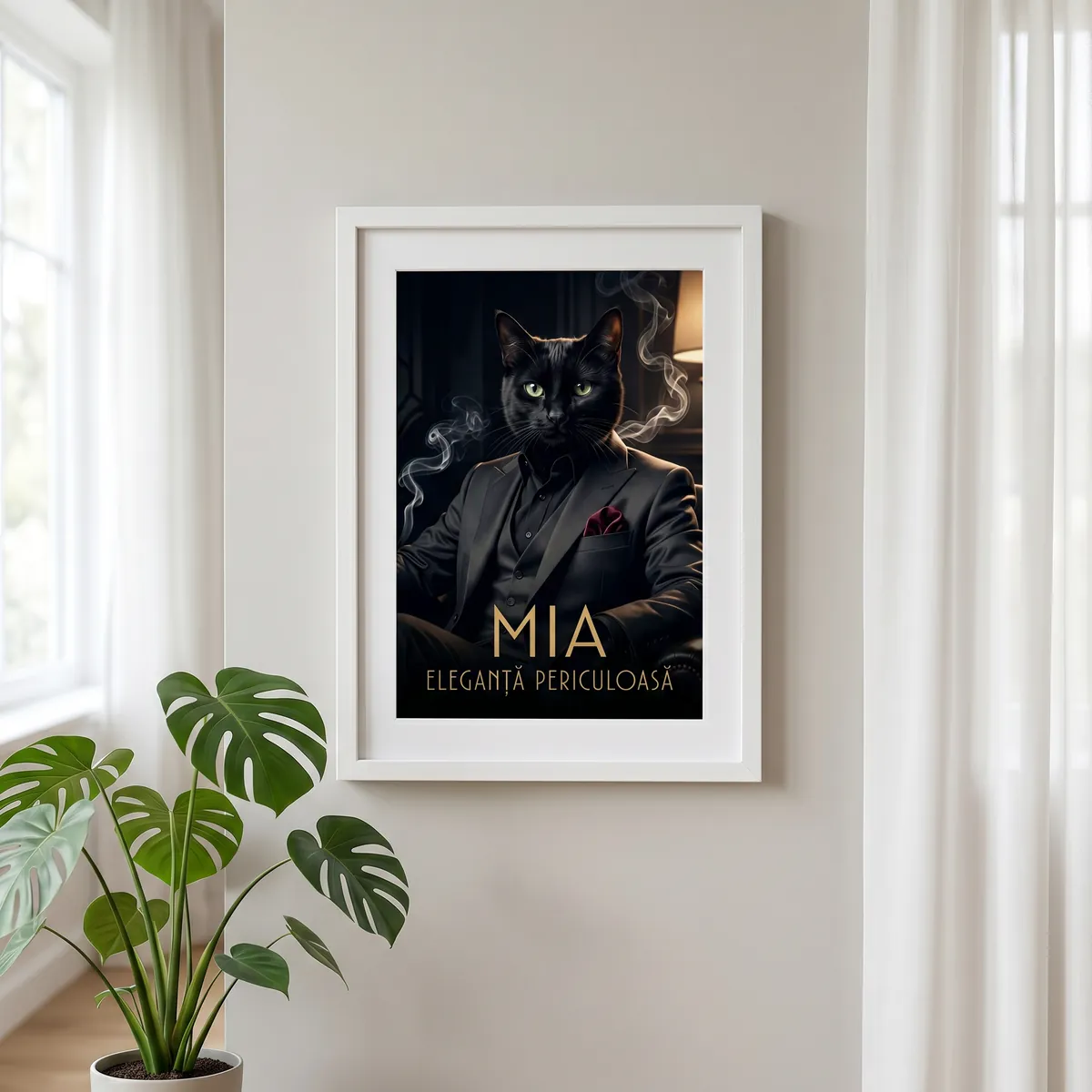 Tablou Personalizat Pisica Villain Noir - cadou pet personalizat [2]