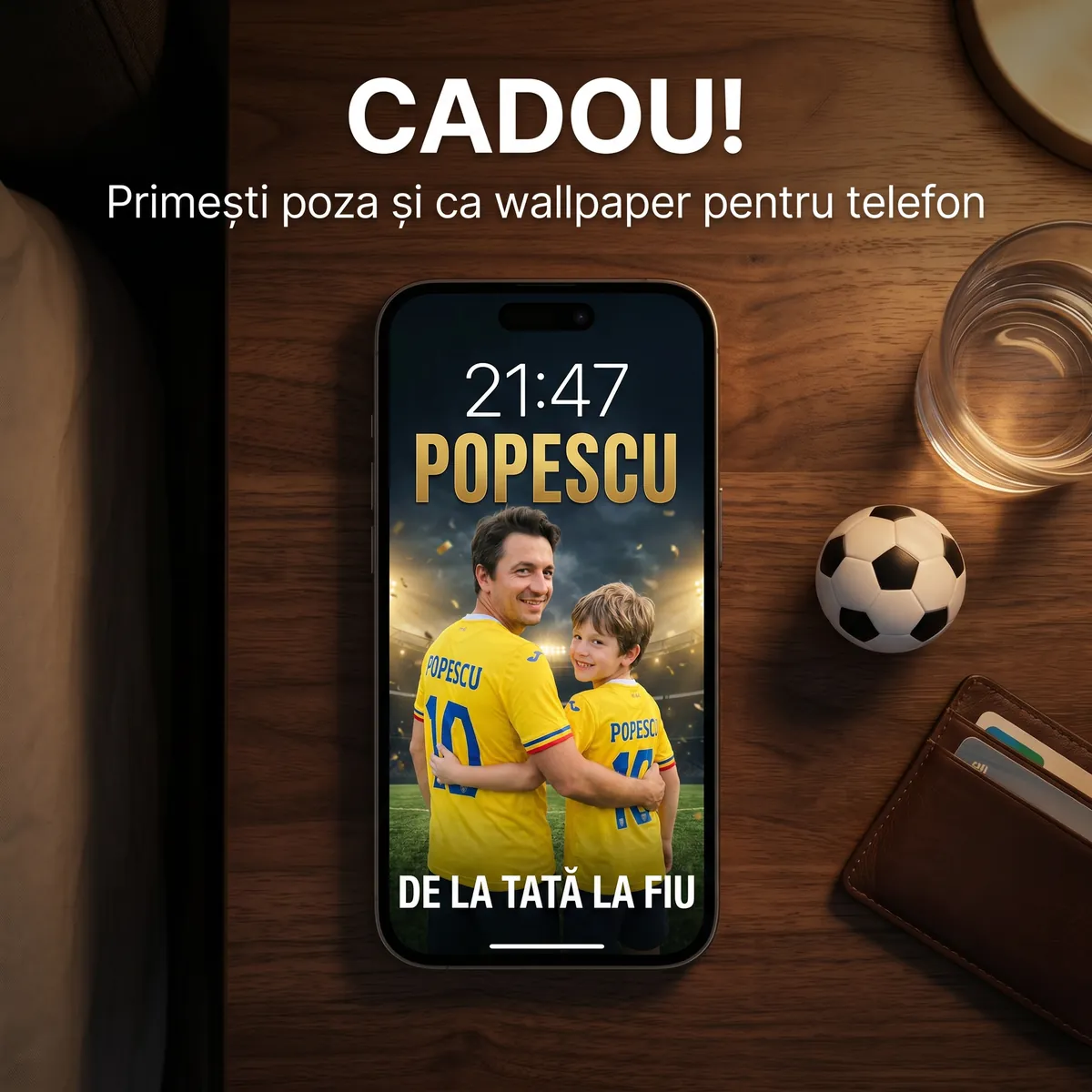 Tablou personalizat Tata si Fiu - cadou fotbal [6]