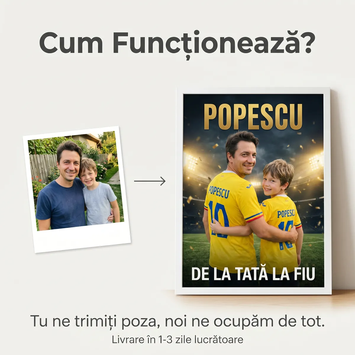Tablou personalizat Tata si Fiu - cadou fotbal [5]