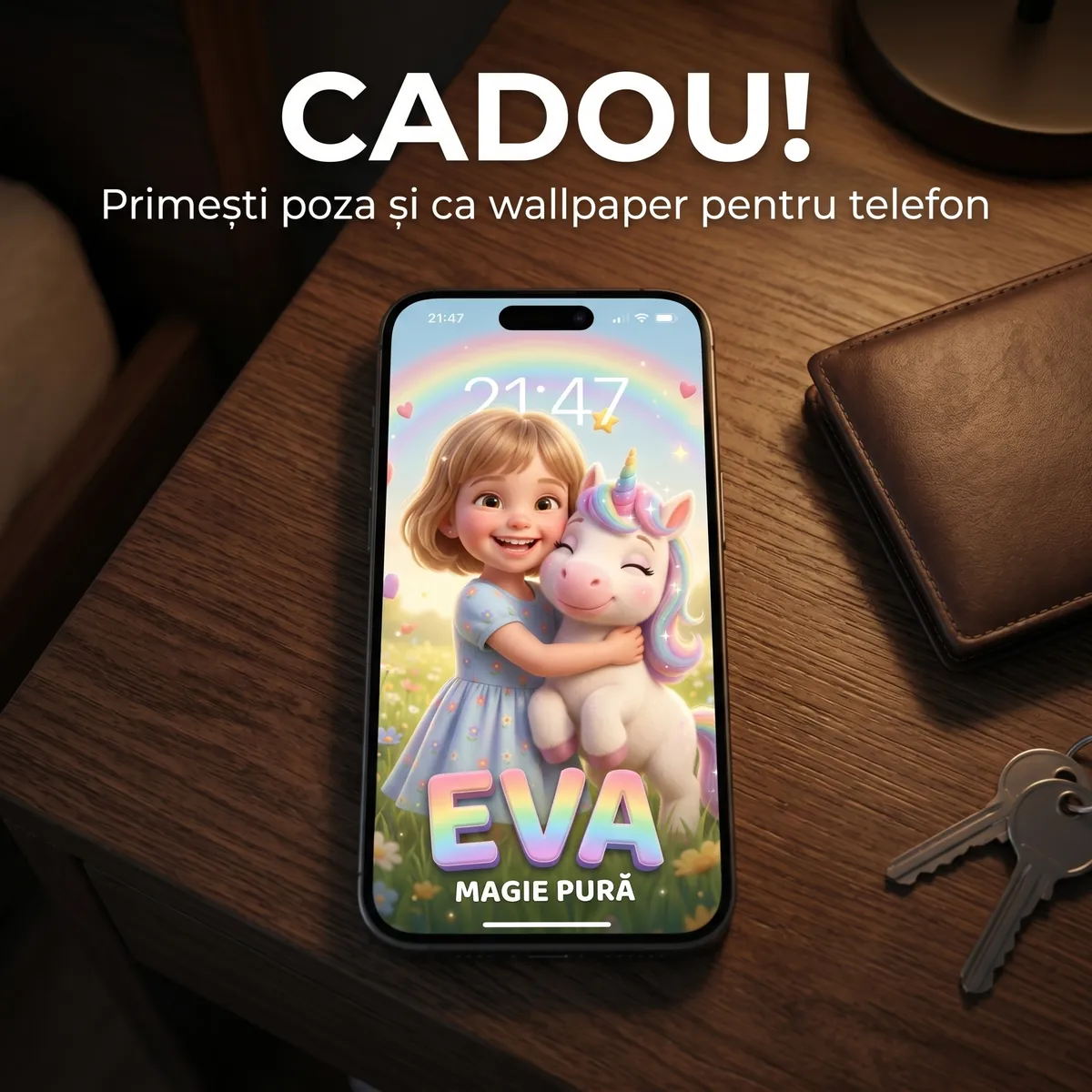 Tablou personalizat Unicorni - cadou copii Alpacka Gift [6]