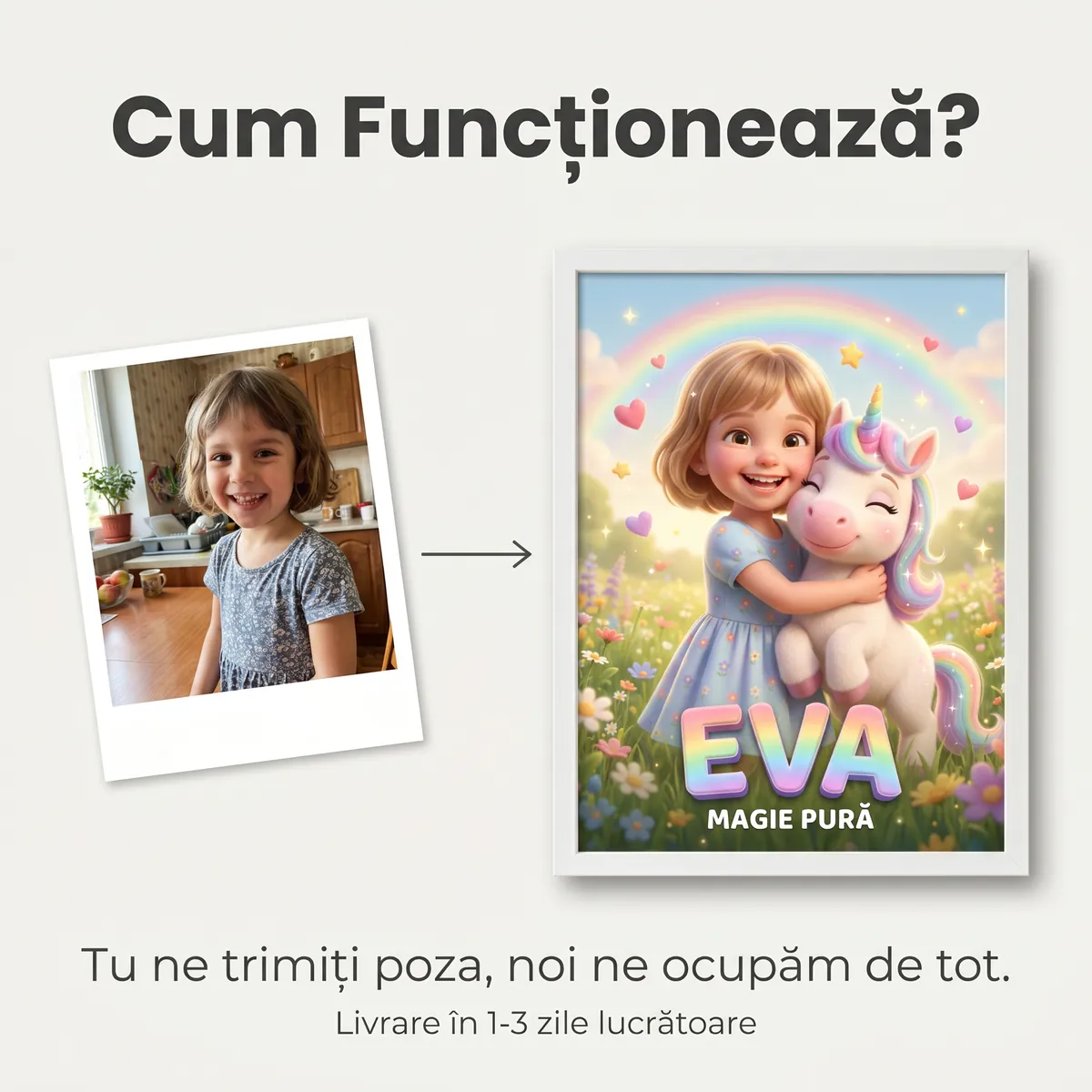 Tablou personalizat Unicorni - cadou copii Alpacka Gift [5]