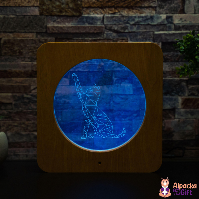 Tablou de Masă LED - Pisică Geometrică [4]