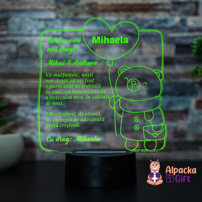 Lampa 3D - Ursuleț cu Inima 3 [2]