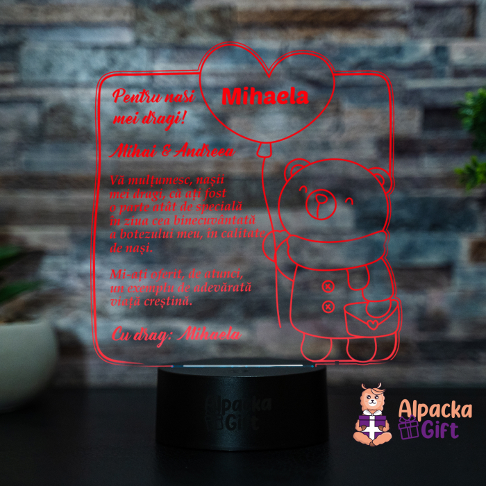 Lampa 3D - Ursuleț cu Inima 3 [3]