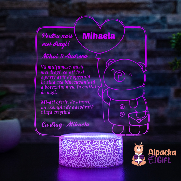Lampa 3D - Ursuleț cu Inima 3 [3]