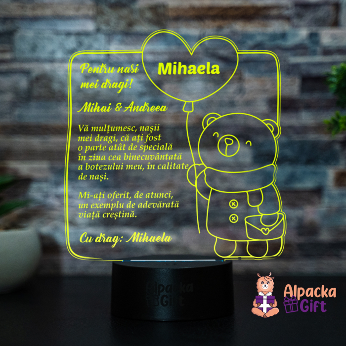 Lampa 3D - Ursuleț cu Inima 3 [4]