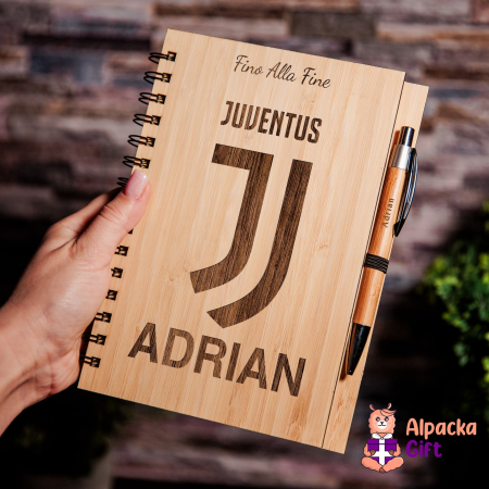 Cadouri din Lemn Personalizate - Agendă de Lemn - Juventus Torino