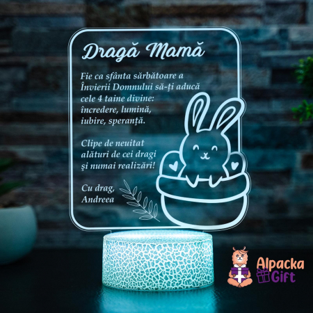 Cadouri de Paște - Lampă 3D - Iepuraș de Paște 1