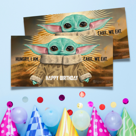 Felicitări - Felicitare personalizată - Happy Birthday - Baby Yoda