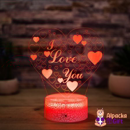 Lampi 3D LOVE - Lampă 3D - I Love You - Inimă