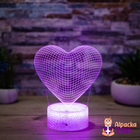Pentru Indragostiti - Lampă 3D - Inimă