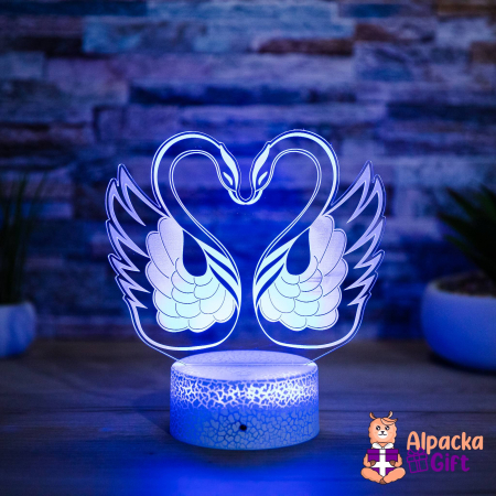 Lampi 3D LOVE - Lampă 3D - Lebede