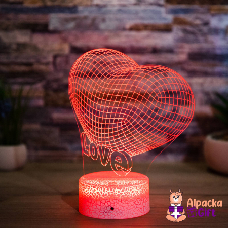Pentru Indragostiti - Lampă 3D Inimă LOVE 2