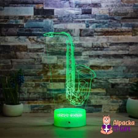 Pentru Meserii - Lampă 3D - Saxofon