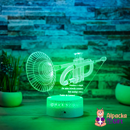 Muzicanti - Lampă 3D - Trompetă