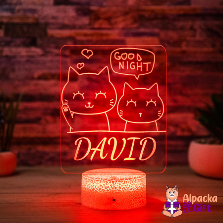 Lampi 3D Animale - Lampă 3D 2 Pisicuțe