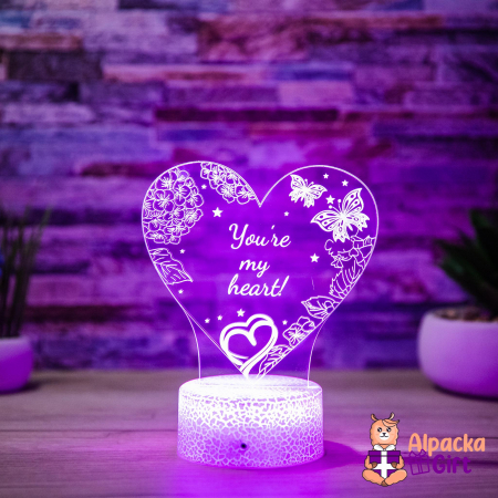 Cadouri Sfânta Maria - Lampă 3D Inimă You're My Heart