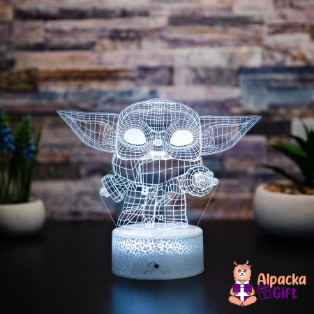 Personaje si Supereroi - Lampă 3D Baby Yoda