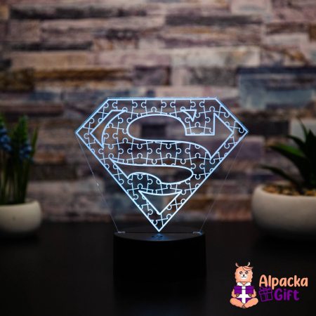 Lampă 3D Superman Puzzle [3]
