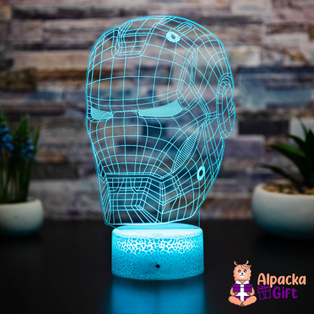 Personaje si Supereroi - Lampă 3D Omul de Fier 2