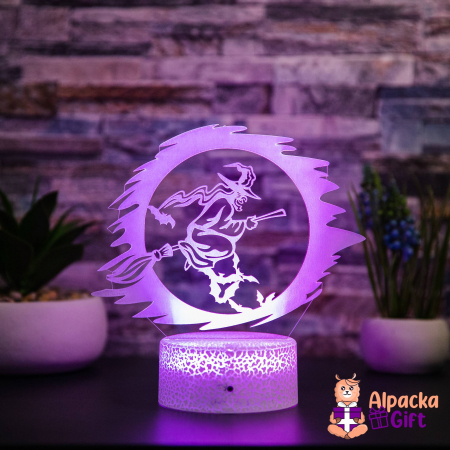 Halloween - Lampă 3D Vrajitoare